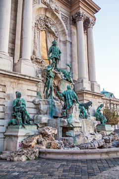 Fountain "The Hunt of King Matthias". Budapest, Hungary