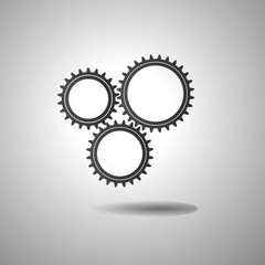 Gears in engagement. Engineering drawing abstract industrial background with a cogwheels.