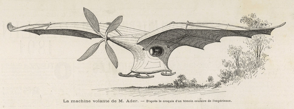 Ader's 'Eole' 1891. Date: 1891