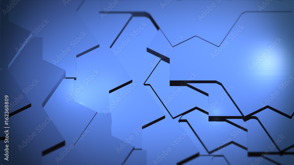 Aufkleber blue abstract hexagonal glowing background, futuristic concept. 3d rendering