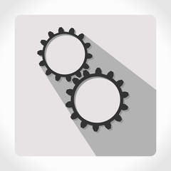 Gears in engagement. Engineering drawing abstract industrial background with a cogwheels.