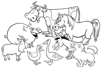 farm animal characters coloring book
