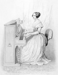 Lady at Piano - 1847. Date: 1847