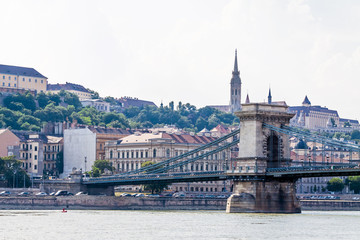 Fototapeta premium Chain bridge in Budapest at summer