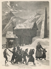 Christmas in Norway. Date: 1869