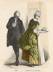 Abbe and Housemaid 1780. Date: circa 1780