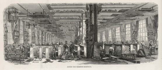 Making French Pianos. Date: 1870