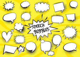 Comic isolated Speech Bubbles Set Collection vector