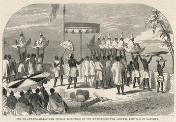 Sacrifice Dahomey. Date: 1876