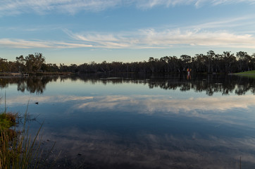 Victoria Park Lake in Shepparton, Australia