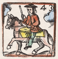 Fototapeta na wymiar 17th century Courier. Date: 17th century
