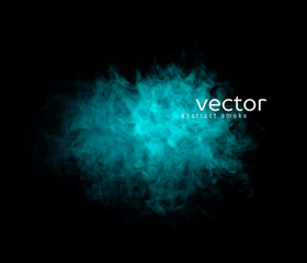 Vector illustration of smoky shape on black background.