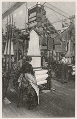 Industry - Textiles - Silk. Date: 1885