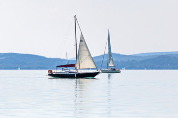 Fototapeta premium Yachts on lake Balaton, Siofok, Hungary