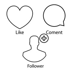 Social . Comments, likes, friends. Vector