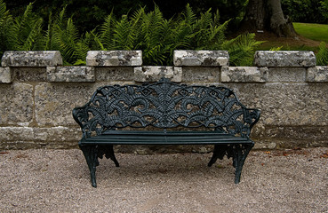A garden cast iron benche
