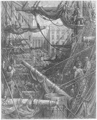 Dock - London (Dore). Date: 1870