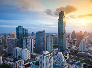 Foto op Aluminium Bangkok view Beautiful is het nieuwe hoogste gebouw in Bangkok met sky Beautiful, Thailand © seksan94