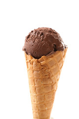chocolate ice cream in cone