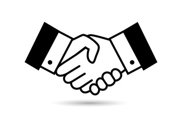 Black bargain handshake icon
