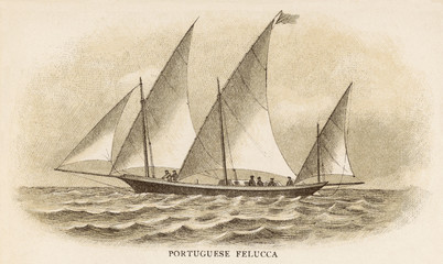 Portuguese Felucca. Date: circa 1880