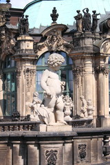 Baroque child statue in dresdner Zwinger. Saxony, Germany