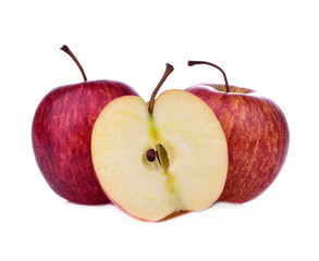 Fresh red apple isolated on white background.
