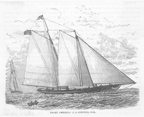 The 'America' Yacht. Date: 22 August 1851