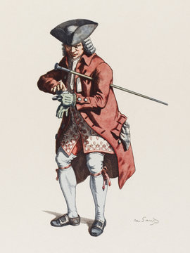 Commedia Dell'arte - Cassandre. Date: 1780