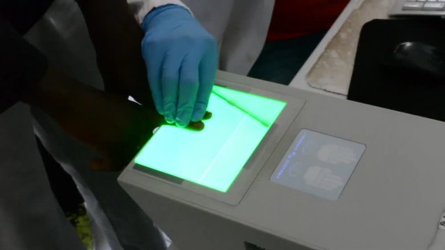 taking firgerprints for identification operations 