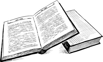 Fototapeta premium sketch of two books