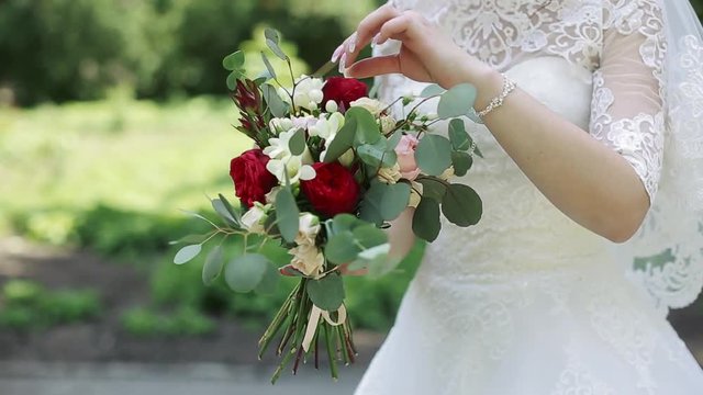 Bride With Beautiful Wedding Bouquet