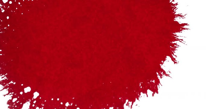 abstract red blood ink watercolor splatter splash on white background, dangerous horror or medical health care concept