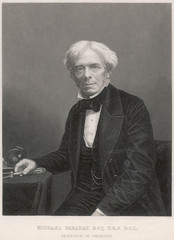 English Scientist Michael Faraday Portrait . Date: circa 1830