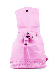 Pink backpack isolated on white background