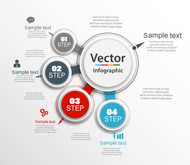 Abstract infographics number options template. Can be used for workflow layout, diagram, business step options, banner, web design. Vector eps 10