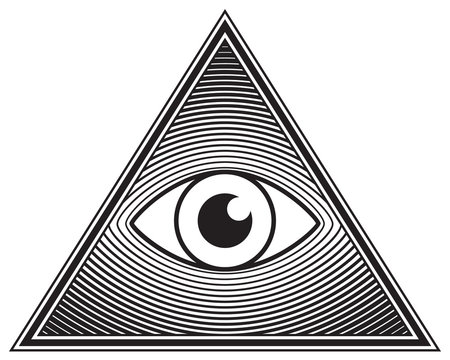 Triangle, eye, symbol, silhouette