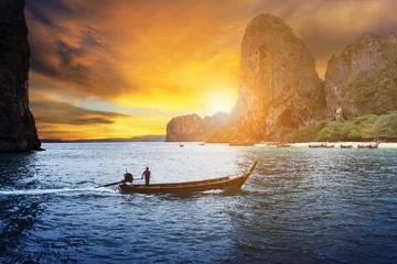 Foto op Aluminium long tail boat in andaman sea southern of thailand © stockphoto mania