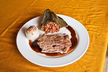arrachera fillet steak with nopal casserole