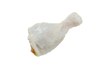 fresh chicken leg raw food on white background