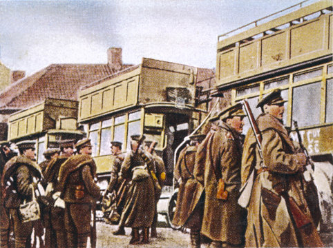 British in Buses. Date: 1914