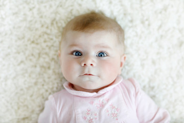 Portrait of cute adorable newborn baby child