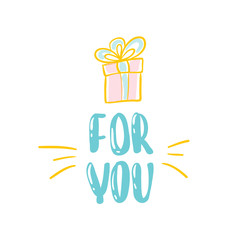 Of great red gift box with title awesome gift for you