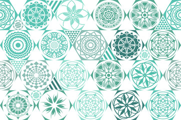 mint blue drops on turquoise and white stripes. Seamless vector pattern on striped mint background. holidays background.