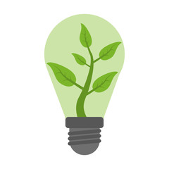 eco friendly lightbulb green idea icon image vector illustration design 