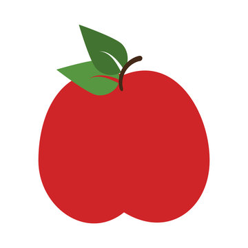 whole red  apple fruit icon image vector illustration design 