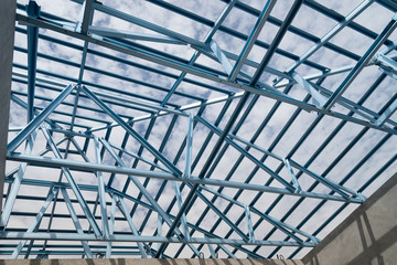 Obraz na płótnie Canvas Structure of steel roof.