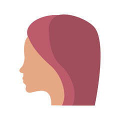 side profile head of faceless woman icon image vector illustration design 