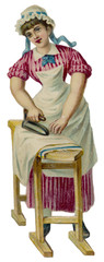 Laundrymaid Ironing. Date: circa 1870