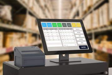 point of sale system for store management - obrazy, fototapety, plakaty